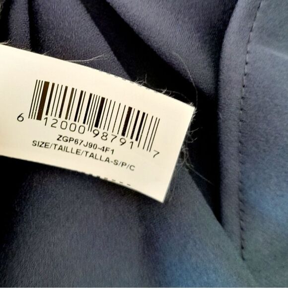 BCBGeneration Navy Blue Front Bib Pleat Tunic Dress Contemporary Minimalist sz:S - Picture 3 of 10